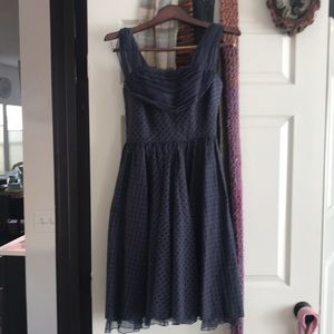 Blue cotton blend dress